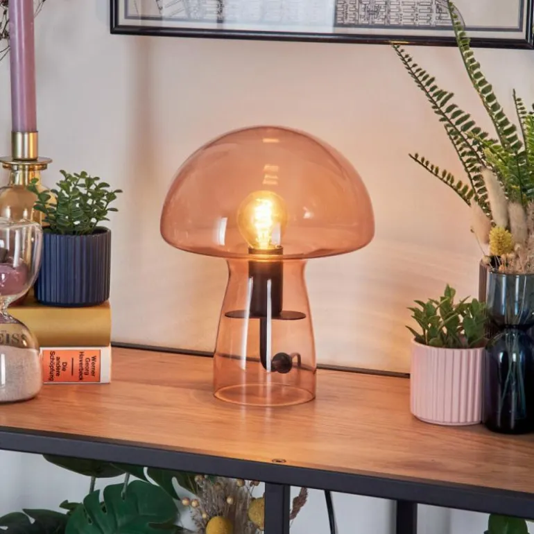Style champignon Almagre Lampe à poser Noir, 1 lumière
