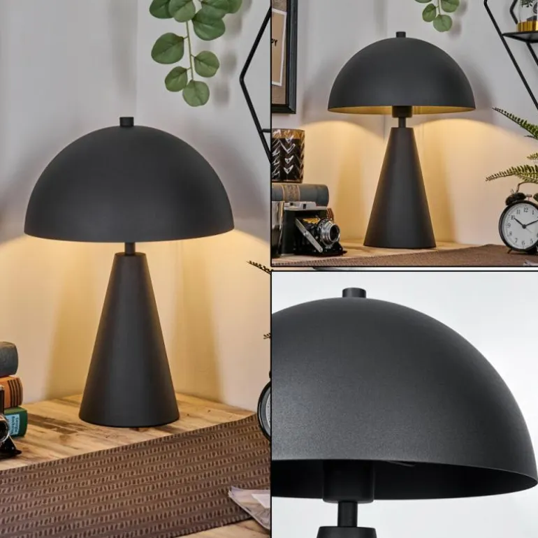 Style champignon Nor Lampe à poser Noir, 1 lumière