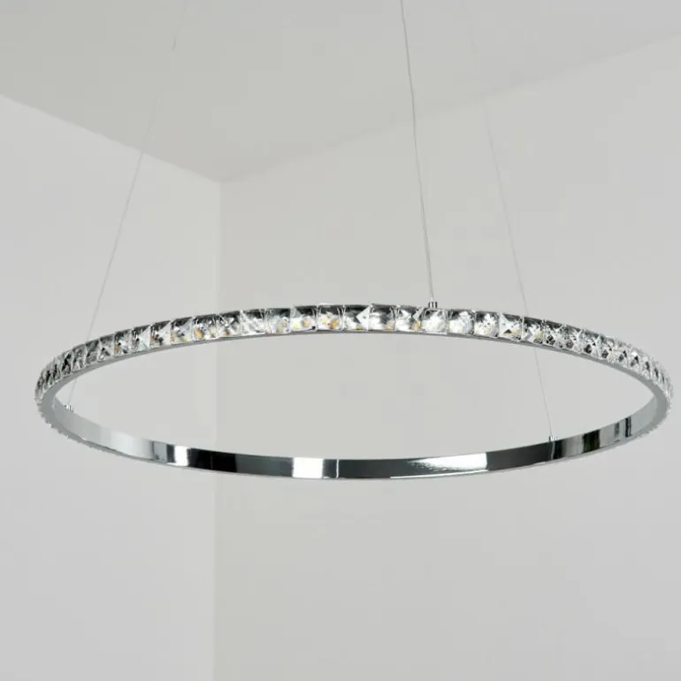 Suspension Avelar LED Chrome, Transparent, 1 lumière