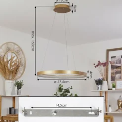 Suspension Charata LED Laiton, 1 lumière