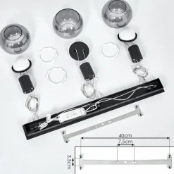Suspension Izenave LED Noir, 3 lumières