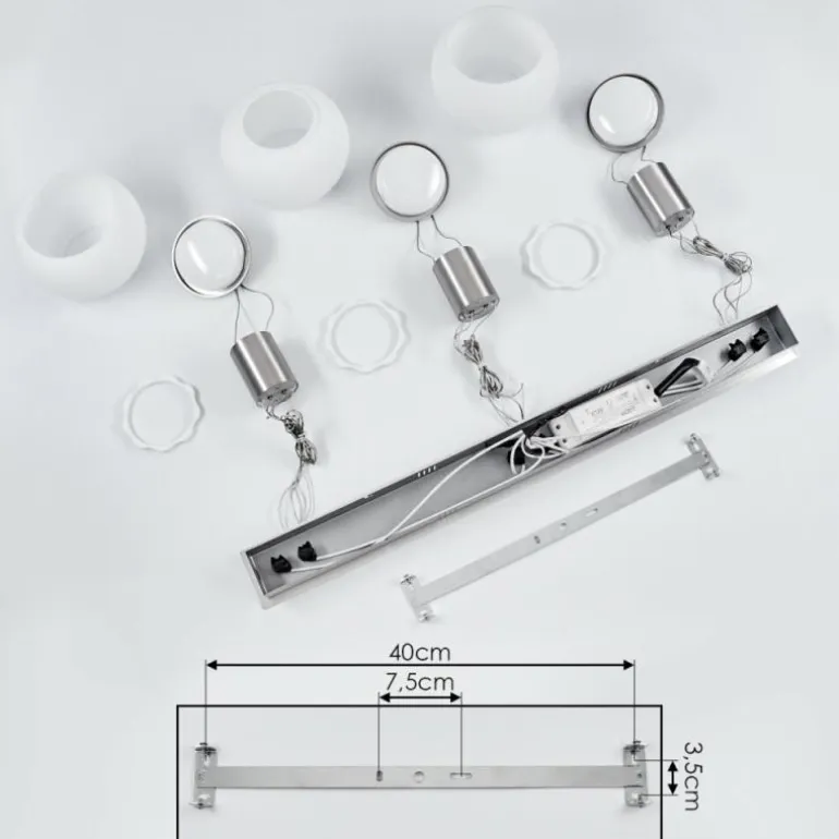 Suspension Izenave LED Nickel mat, 3 lumières