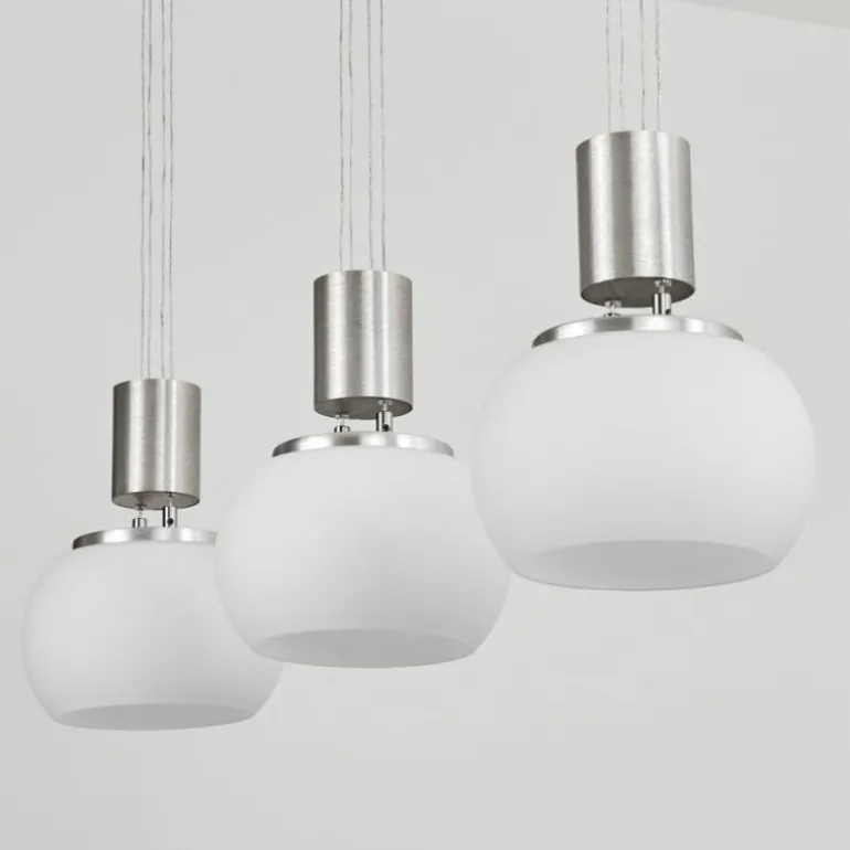 Suspension Izenave LED Nickel mat, 3 lumières