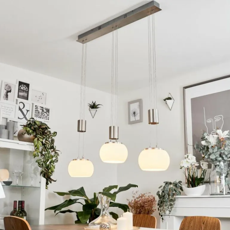 Suspension Izenave LED Nickel mat, 3 lumières