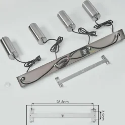 Suspension Javel Chrome, Nickel mat, 4 lumières