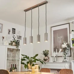 Suspension Javel Chrome, Nickel mat, 4 lumières