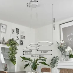 Suspension Kermoguen LED Blanc, 1 lumière