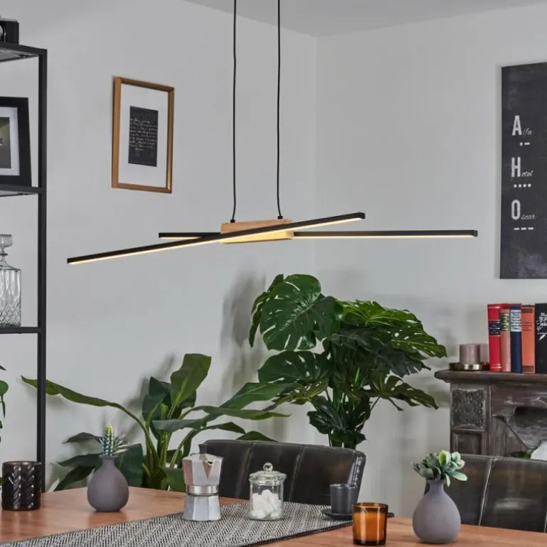 Suspension Meiral LED Noir, 2 lumières