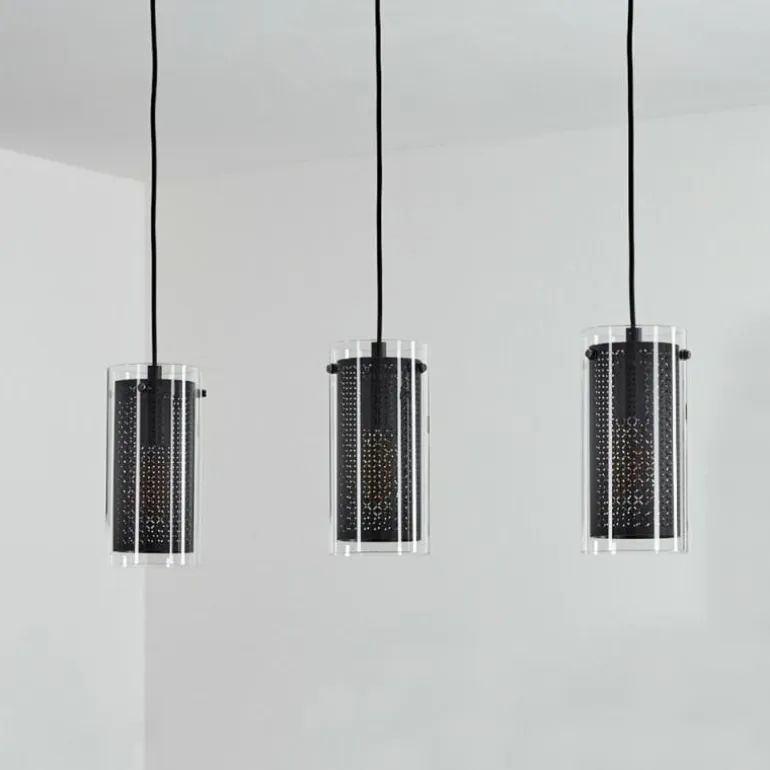 Suspension Rasperden Noir, 3 lumières