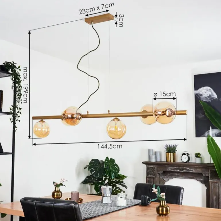 Suspension Remaisnil Laiton, 6 lumières