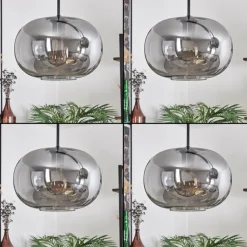 Suspension - Verre 30 cm Apedo Fumé, 4 lumières