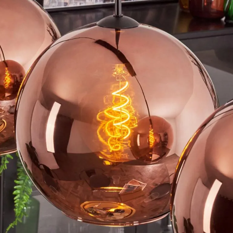 Suspension - Verre 30 cm Koyoto Cuivré, 3 lumières