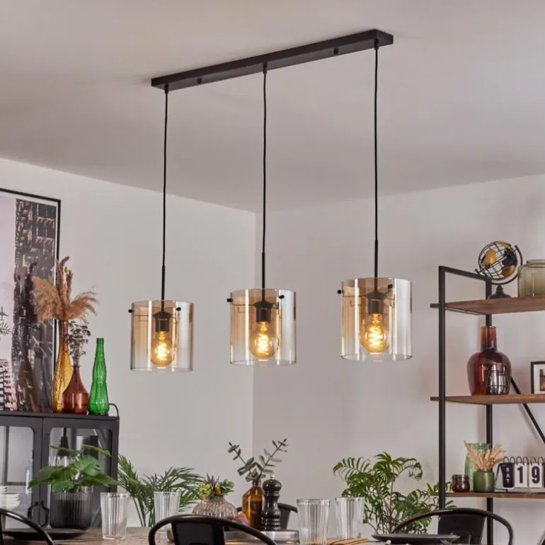 Suspension - Verre 20 cm Parane Ambre, Clair, 3 lumières