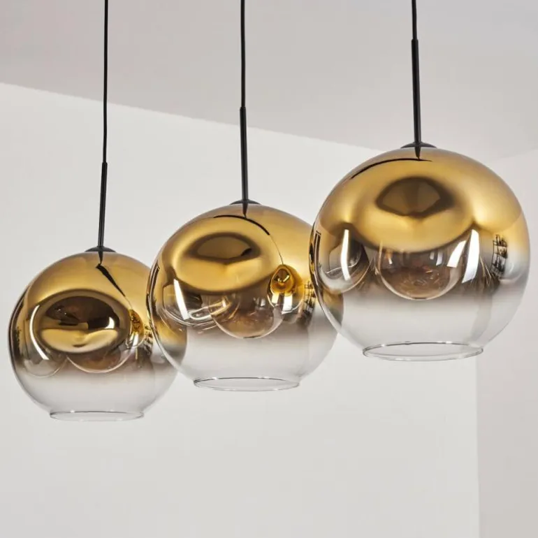 Suspension - Verre 30 cm Ripoll Or, Clair, 3 lumières