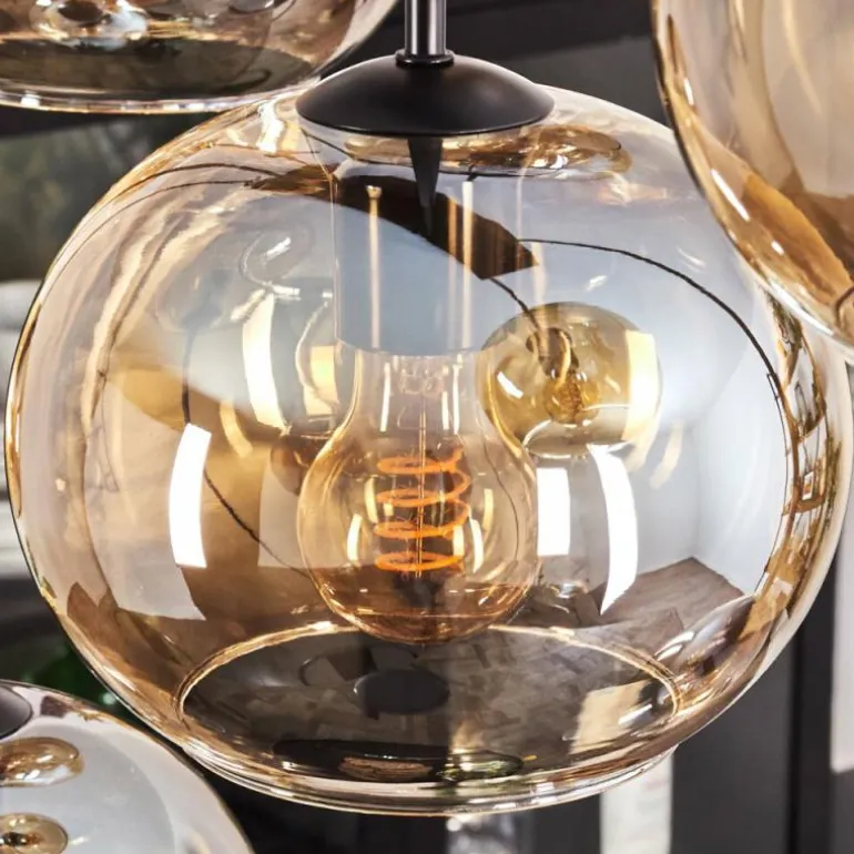 Suspension - Verre Apedo Ambre, 8 lumières