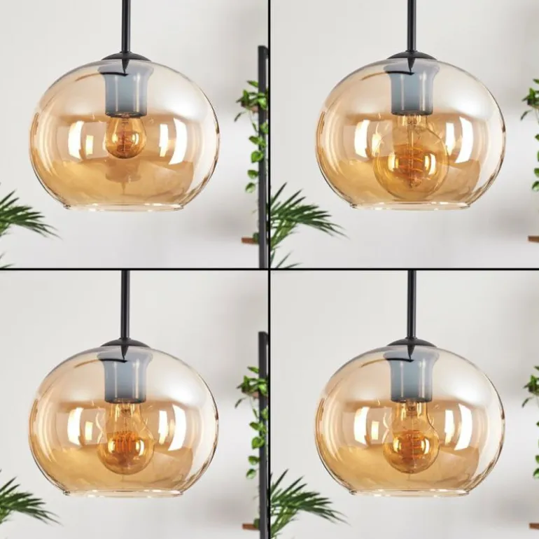 Suspension - Verre Apedo Ambre, 3 lumières