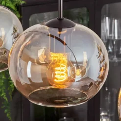 Suspension - Verre Apedo Ambre, 3 lumières