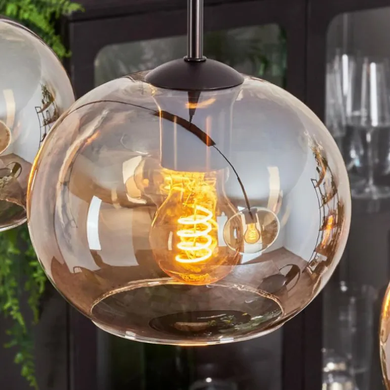 Suspension - Verre Apedo Ambre, 3 lumières