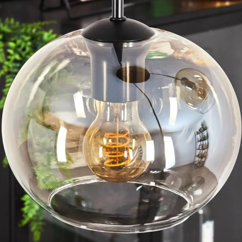 Suspension - Verre Apedo Ambre, Clair, 3 lumières