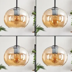 Suspension - Verre Apedo Ambre, 3 lumières