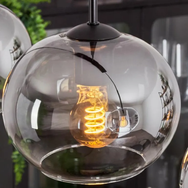 Suspension - Verre Apedo Clair, Fumé, 3 lumières