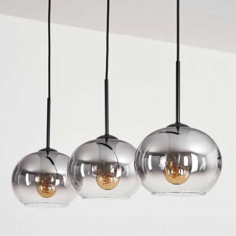 Suspension - Verre Apedo Clair, Fumé, 3 lumières