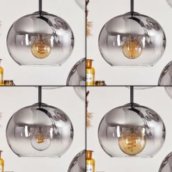 Suspension - Verre Apedo Clair, Fumé, 8 lumières