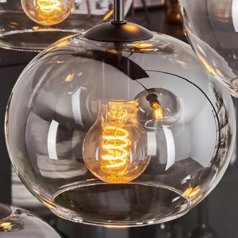 Suspension - Verre Apedo Clair, Fumé, 8 lumières