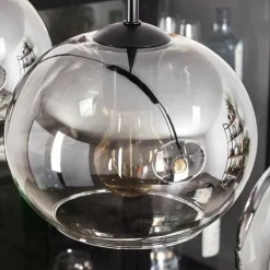Suspension - Verre Apedo Clair, Fumé, 4 lumières