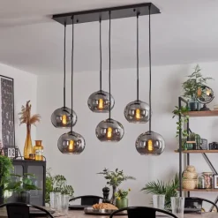 Suspension - Verre Apedo Fumé, 6 lumières