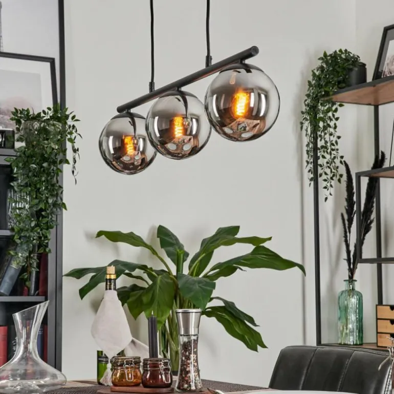 Suspension - Verre Gastor Chrome, Fumé, 3 lumières