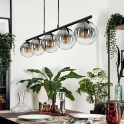 Suspension - Verre Gastor Clair, Fumé, 5 lumières