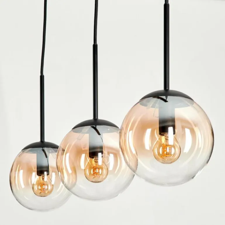 Suspension - Verre Gastor Ambre, Clair, 3 lumières
