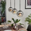 Suspension - Verre Gastor Chrome, Clair, Fumé, 3 lumières
