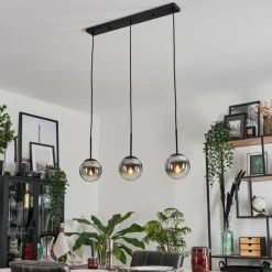 Suspension - Verre Gastor Chrome, Clair, Fumé, 3 lumières