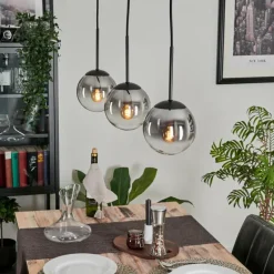 Suspension - Verre Gastor Clair, Fumé, 3 lumières