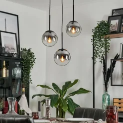 Suspension - Verre Gastor Clair, Fumé, 3 lumières