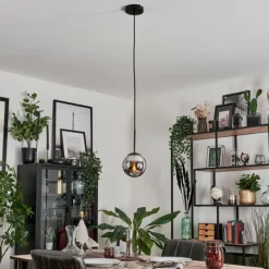 Suspension - Verre Gastor Chrome, Fumé, 1 lumière