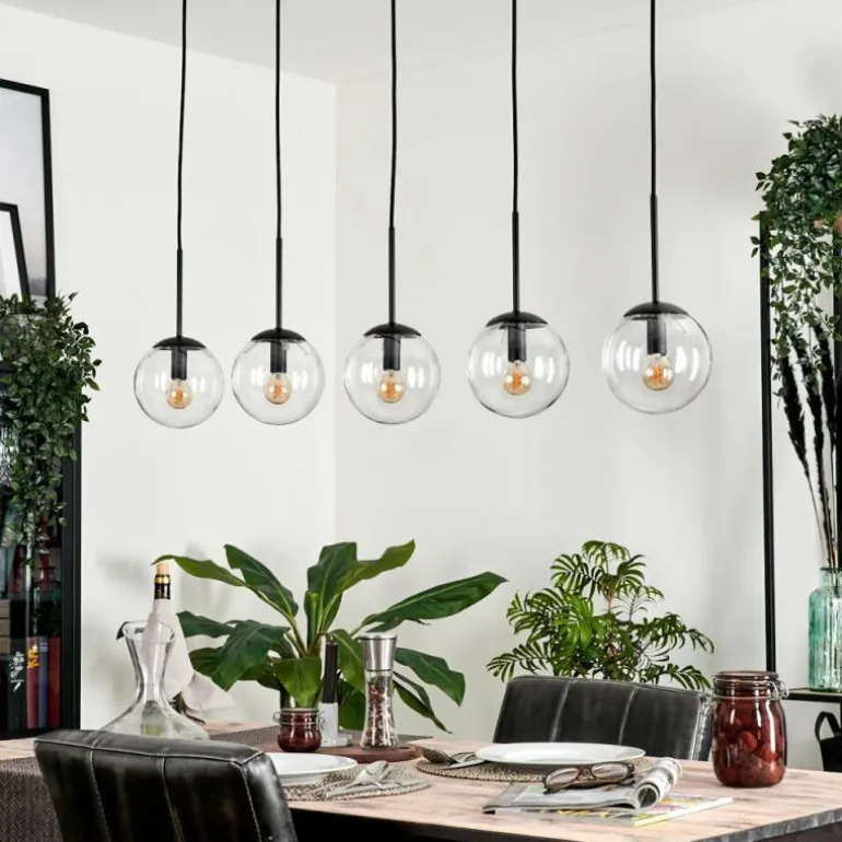 Suspension - Verre Gastor Clair, 5 lumières