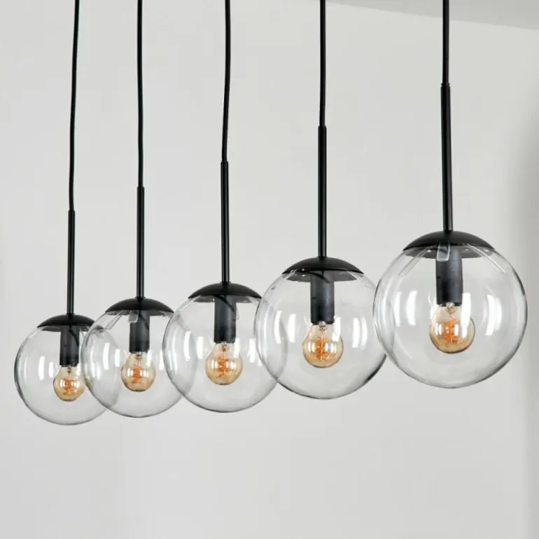 Suspension - Verre Gastor Clair, 5 lumières