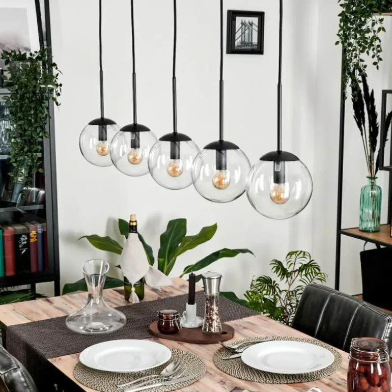 Suspension - Verre Gastor Clair, 5 lumières