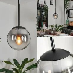 Suspension - Verre Gastor Clair, Fumé, 1 lumière