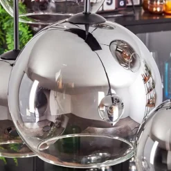 Suspension - Verre Koyoto Chrome, Clair, Fumé, 8 lumières