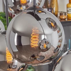 Suspension - Verre Koyoto Chrome, Fumé, 8 lumières