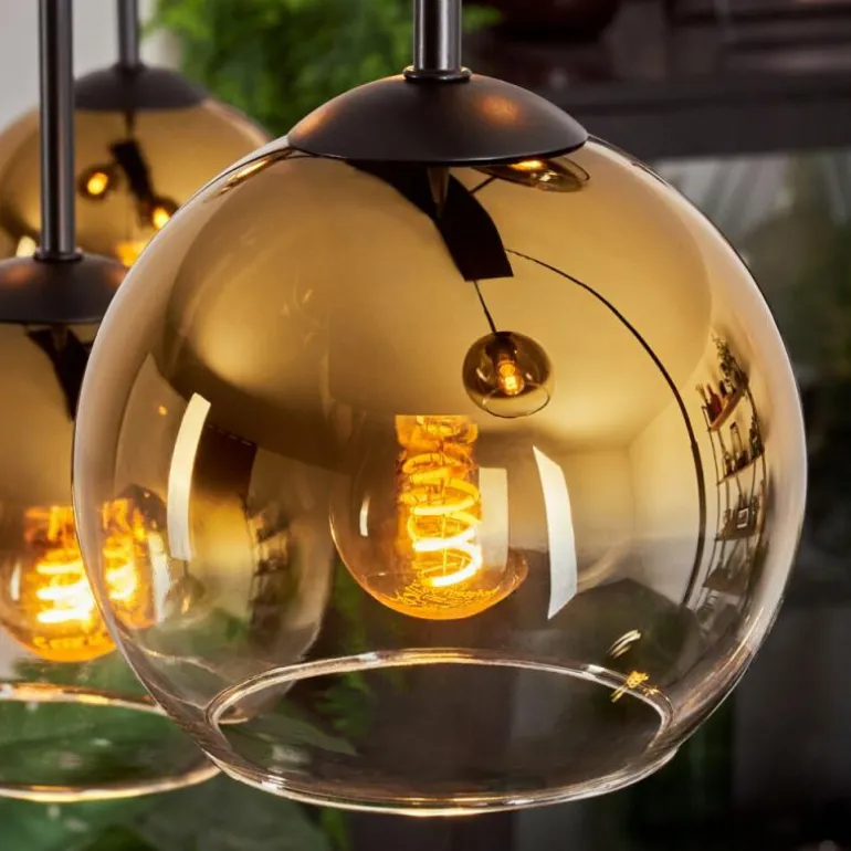 Suspension - Verre Koyoto Or, Clair, 8 lumières