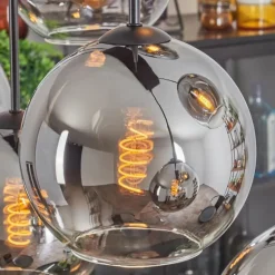 Suspension - Verre Koyoto Chrome, Clair, Fumé, 8 lumières