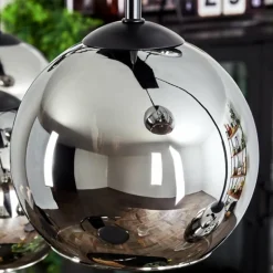 Suspension - Verre Koyoto Chrome, Fumé, 6 lumières