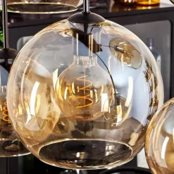 Suspension - Verre Koyoto Ambre, Clair, 8 lumières