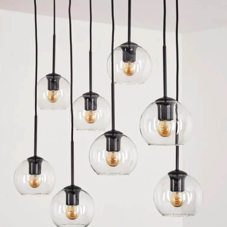 Suspension - Verre Koyoto Clair, 8 lumières