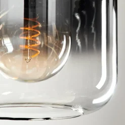 Suspension - Verre Lauden Chrome, Clair, Fumé, 3 lumières